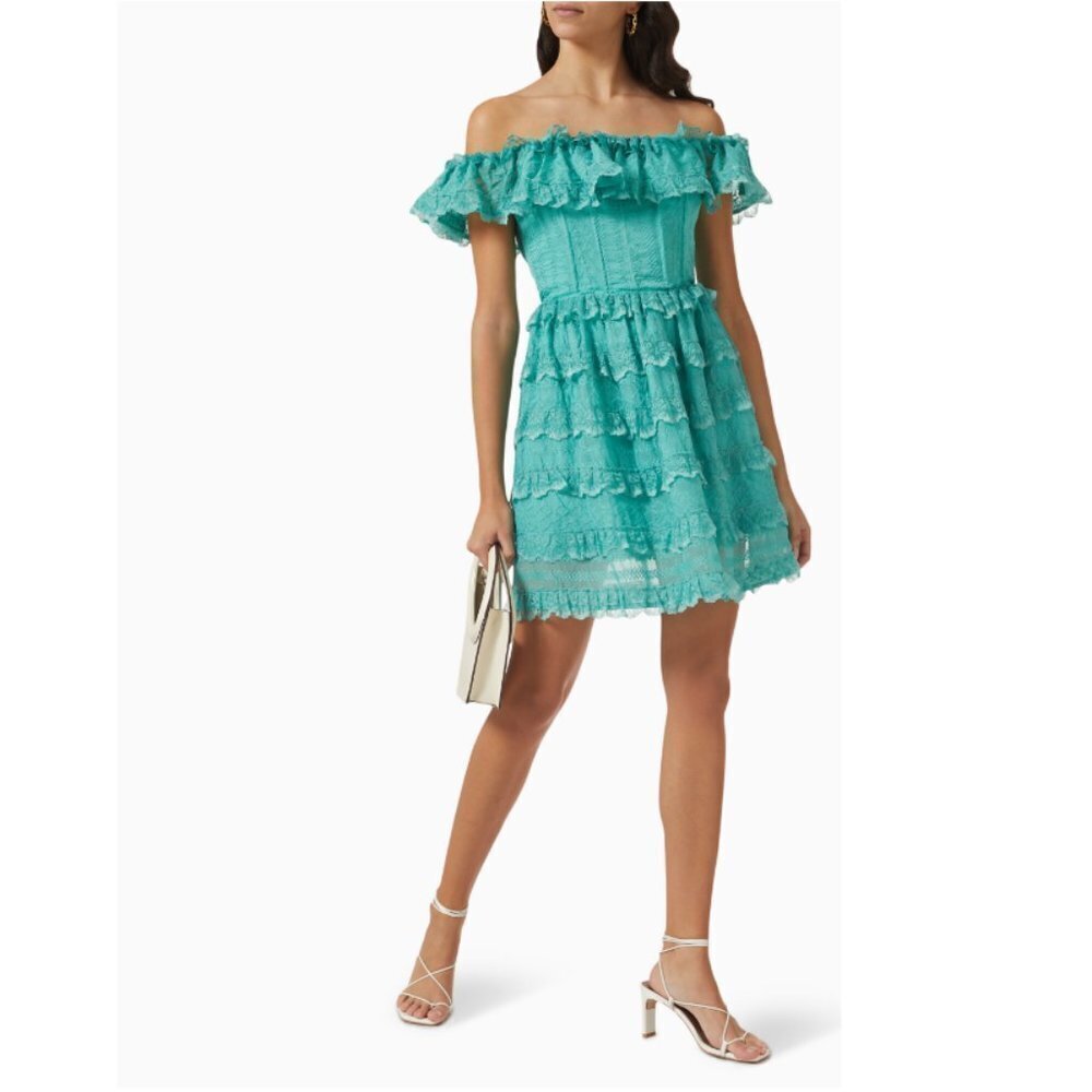 Elliatt Objective Ruffle Off-shoulder Mini Dress - Picture 3 of 6